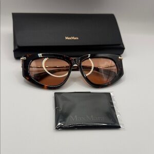 MaxMara Tortoise Shell Sunglasses with Brown Lenses